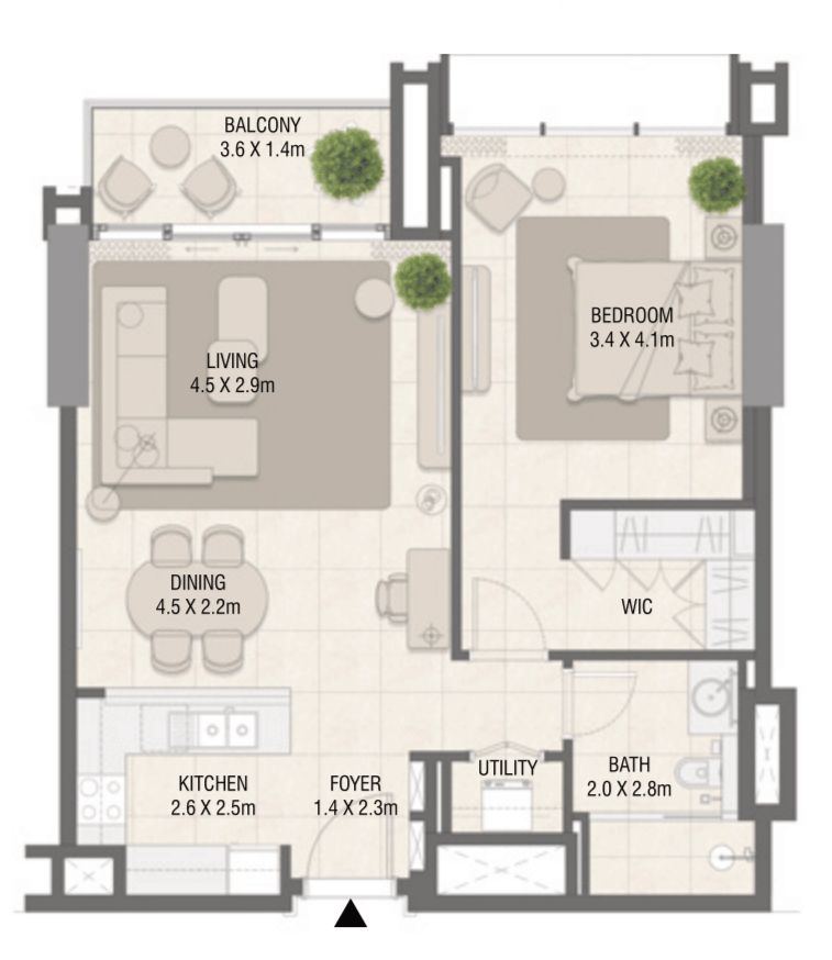 1 Bedroom Floor Plan