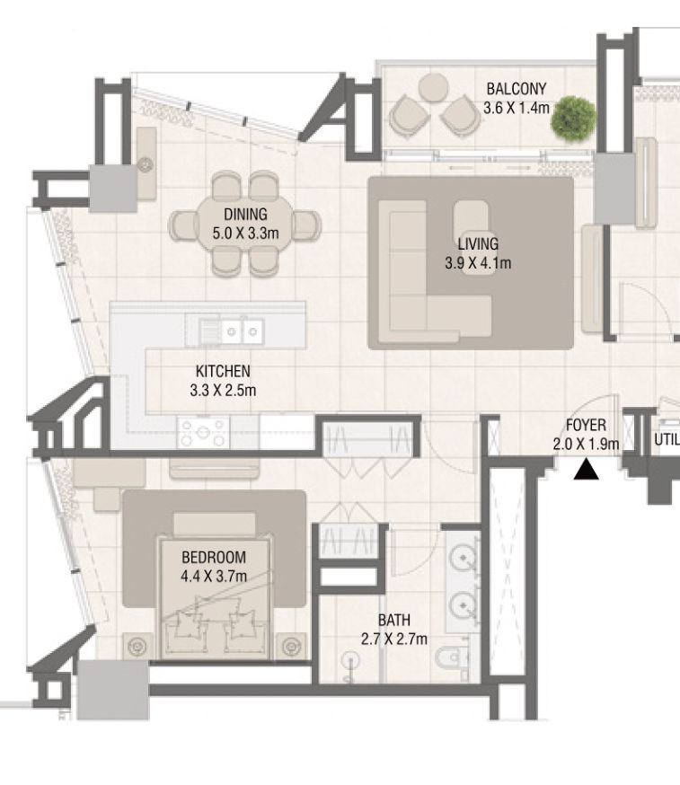 2 Bedroom Floor Plan