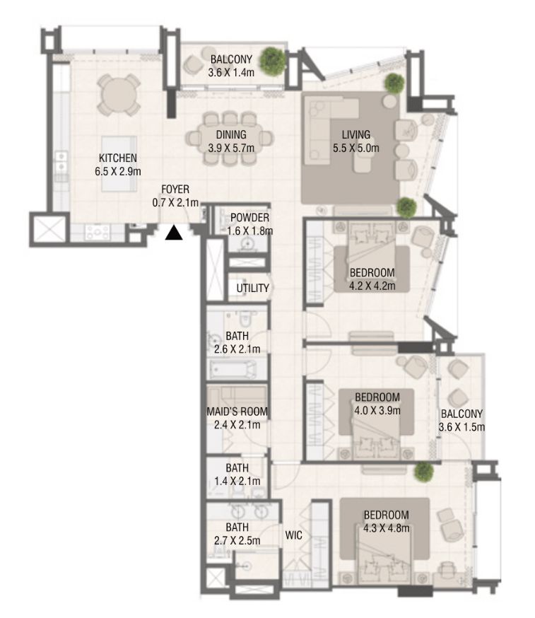3 Bedroom Floor Plan